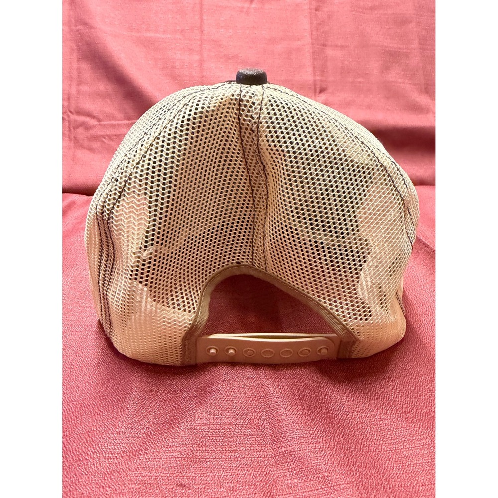 Vintage Case Big Patch Trucker Hat Brown Tan Mesh Snapback Challenger Caps - Picture 5 of 7